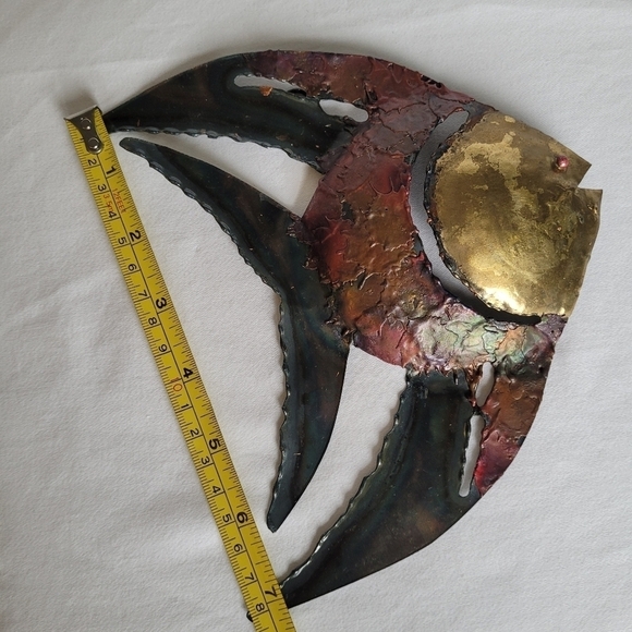Vintage Brutalist MCM Metal Fish Wall Decor in the Style of Curtis Jere - Picture 10 of 12
